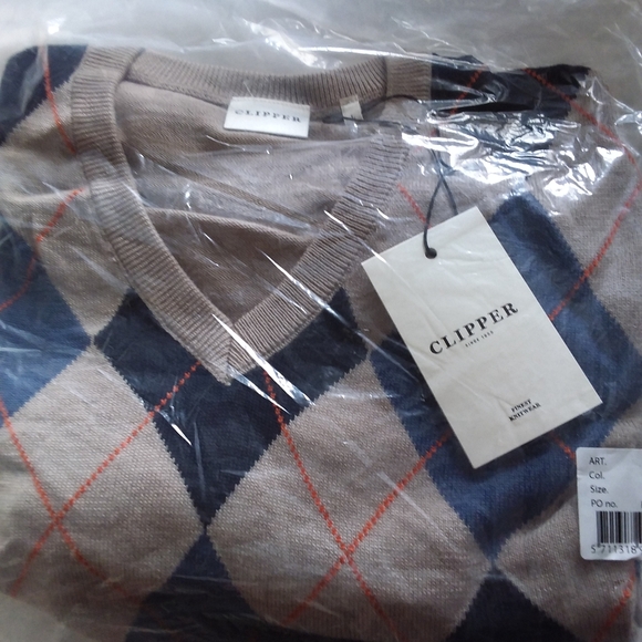 CLIPPER DK ASSISI V NECK PULLOVER 50% MERINO WOOL - Picture 2 of 2